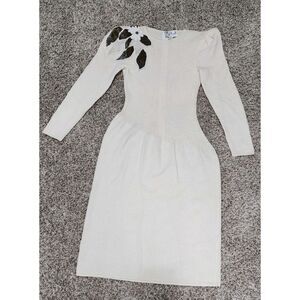 Vtg 90s Talk Of The Walk Modern Filipiniana Beaded Knit Dress Sz 10‎ USA Made